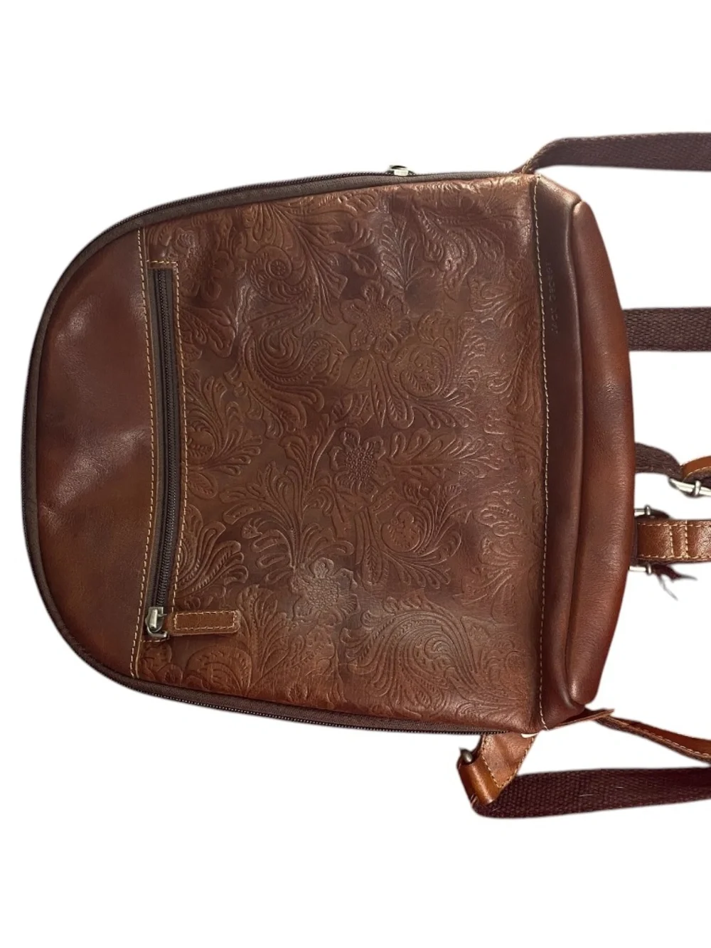 Jack Georges Leather Brown Convertible 4-Way Backpack Crossbody Sling